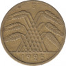 Монета. Германия. Веймарская республика. 10 рейхспфеннигов 1925 год. Монетный двор - Карлсруэ (G). ав.