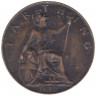 Монета. Великобритания. 1 фартинг 1912 год.