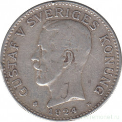 Монета. Швеция. 2 кроны 1924 год.