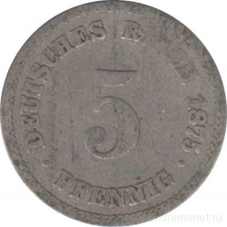Монета. Германская империя. 5 пфеннигов 1875 год. (A).