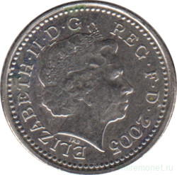 Монета. Великобритания. 5 пенсов 2005 год.