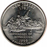 Монета. США. 25 центов 1999 год. Штат № 3 Нью-Джерси.