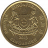 Монета. Сингапур. 5 центов 2013 год. ав.