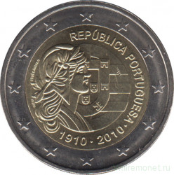 Монета. Португалия. 2 евро 2010 год. 100 лет Португальской республике.