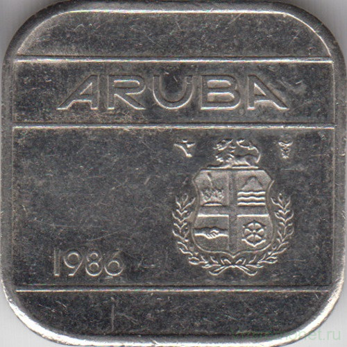 Монета. Аруба. 50 центов 1986 год.