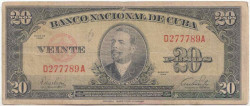 Банкнота. Куба. 20 песо 1949 год. Тип 80а.
