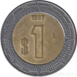 Монета. Мексика. 1 песо 1997 год.