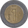 Монета. Мексика. 1 песо 1997 год. ав.
