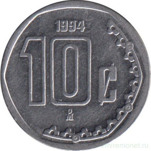 Монета. Мексика. 10 сентаво 1994 год.