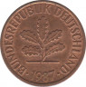  Монета. ФРГ. 2 пфеннига 1987 год. Монетный двор - Карлсруэ (G). ав.