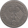 Монета. ФРГ. 2 марки 1974 год. Конрад Аденауэр. Монетный двор - Карлсруэ (G). рев.