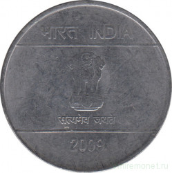 Монета. Индия. 2 рупии 2009 год.