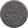  Монета. Франция. 0,5 франка 1986 год. ав.