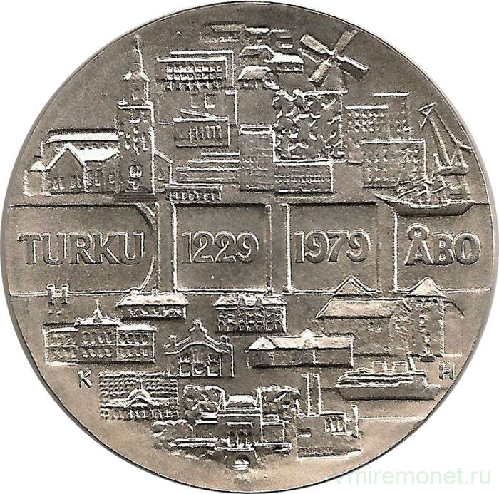 Монета. Финляндия. 25 марок 1979 год. 750 лет Турку. Ag