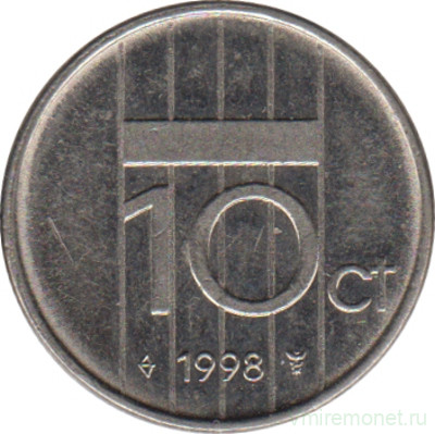 Монета. Нидерланды. 10 центов 1998 год.