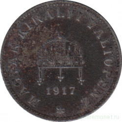 Монета. Венгрия. 20 филлеров 1917 год.
