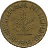 Монета. ФРГ. 10 пфеннигов 1968 год. Монетный двор - Гамбург (J).