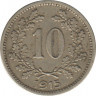 Монета. Австро-Венгерская империя. 10 геллеров 1915 год. ав.