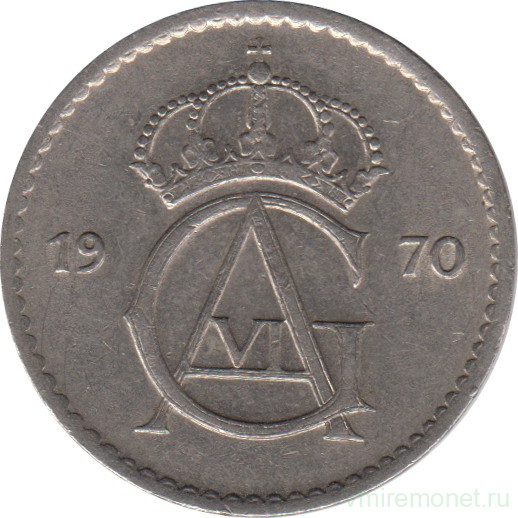 Монета. Швеция. 50 эре 1970 год.