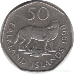 Монета. Фолклендские острова. 50 пенсов 1998 год.