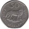 Монета. Фолклендские острова. 50 пенсов 1998 год. ав.