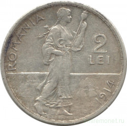 Монета. Румыния. 2 лея 1914 год.