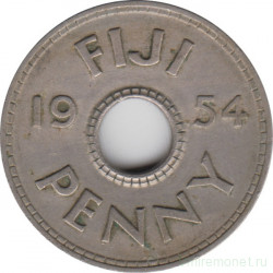 Монета. Фиджи. 1 пенни 1954 год.