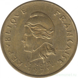 Монета. Новые Гебриды (Вануату). 2 франка 1975 год.
