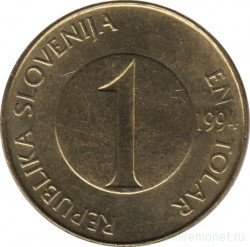 Монета. Словения. 1 толар 1994 год (К).
