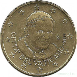 Монета. Ватикан. 50 центов 2011 год.