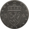  Монета. Норвегия. 5 крон 1975 год. рев.