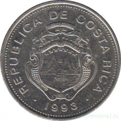 Монета. Коста-Рика. 1 колон 1993 год.