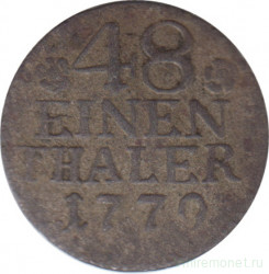 Монета. Пруссия (Германия). 1/48 талера 1779 год. Монетный двор - Берлин (А).