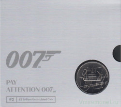 Монета. Великобритания. 5 фунтов 2020 год. «Джеймс Бонд. Агент 007». Монета № 2. В буклете.