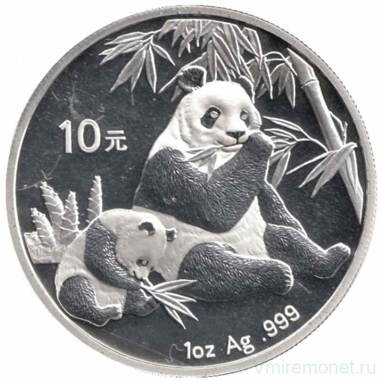Монета. Китай. 10 юаней 2007 год. Панда.