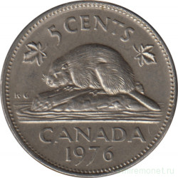 Монета. Канада. 5 центов 1976 год.
