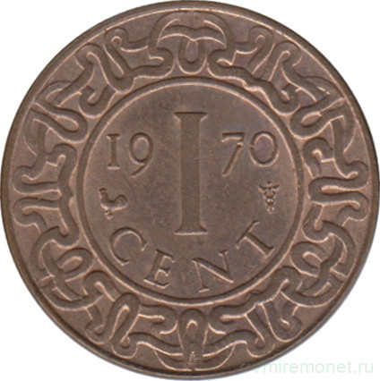 Монета. Суринам. 1 цент 1970 год.