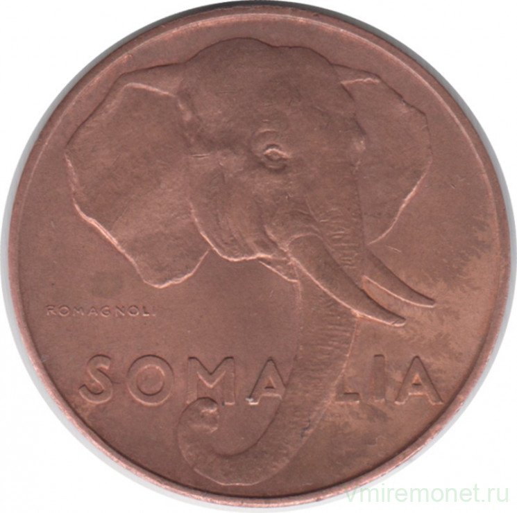 Монета. Сомали. 10 чентезимо 1950 год.