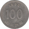 Монета. Южная Корея. 100 вон 1990 год. ав.