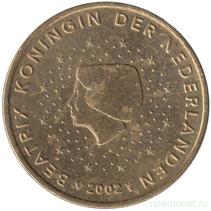 Монета. Нидерланды. 50 центов 2002 год.