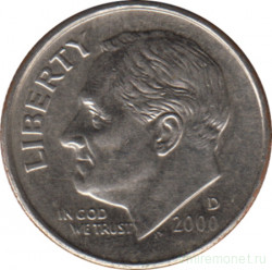 Монета. США. 10 центов 2000 год. Монетный двор D. 