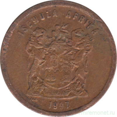 Монета. Южно-Африканская республика (ЮАР). 1 цент 1997 год.