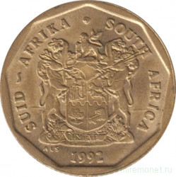Монета. Южно-Африканская республика (ЮАР). 50 центов 1992 год.