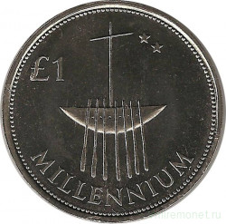 Монета. Ирландия. 1 фунт 2000 год. Миллениум.