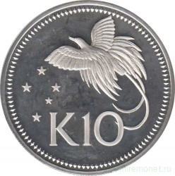 Монета. Папуа - Новая Гвинея. 10 кина 1975 год.
