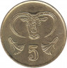  Монета. Кипр. 5 центов 1985 год. рев.