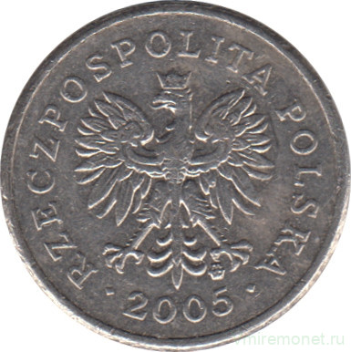 Монета. Польша. 10 грошей 2005 год.