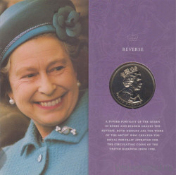 Монета. Великобритания. 5 фунтов 2002 год.  Золотой юбилей правления королевы Елизаветы II. В буклете.