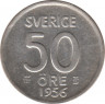  Монета. Швеция. 50 эре 1956 год. ав.