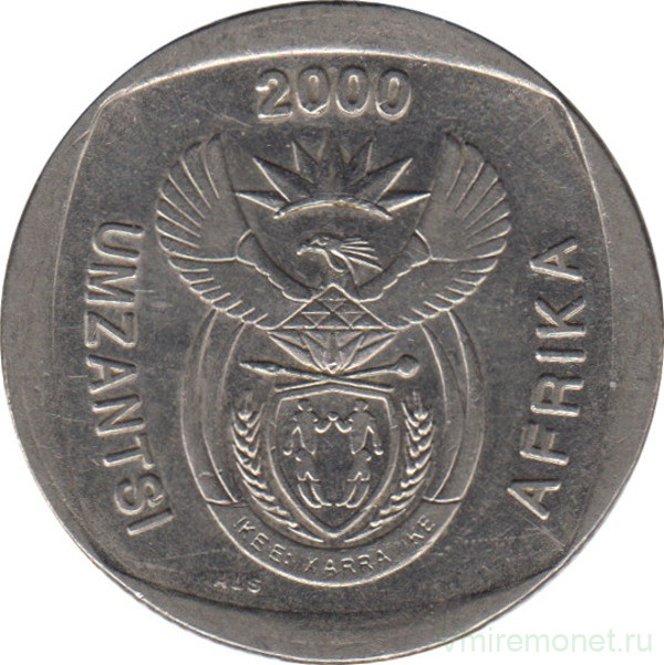 Монета. Южно-Африканская республика (ЮАР). 2 ранда 2000 год. Новый тип.
